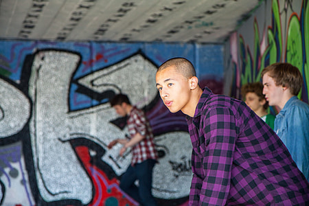 Portrait photography of a skateboarder on the Southbank in London. Image captured with a Canon DSLR thumbnail