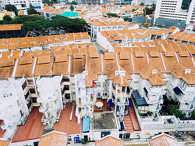 aerial photography of white and brown house at daytime thumbnail