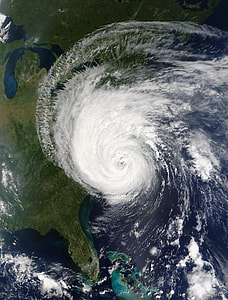satellite view photo of hurricane near U.S. map thumbnail