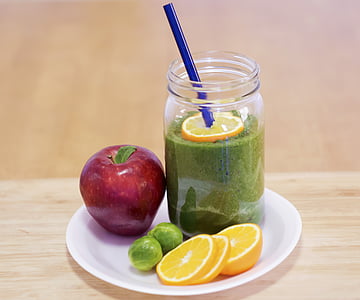 fruit shake on white plate thumbnail