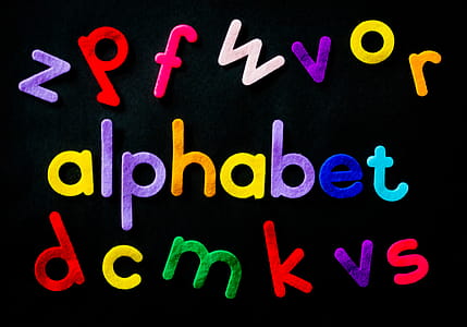 Assorted-color Alphabet on Black Background thumbnail