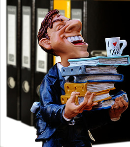 man carrying book and mug figurine thumbnail