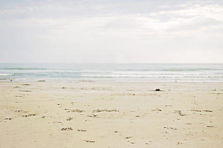seashore beside body of water under white clouds thumbnail