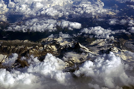 Aerial Photography Snow-covered Mountains thumbnail