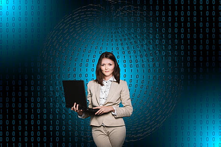 woman holding laptop thumbnail