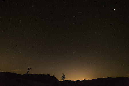 mountains under starry night sky thumbnail