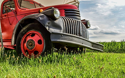 field, car, vehicle, vintage thumbnail