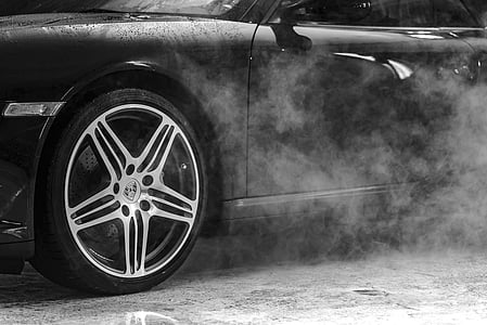 grayscale photography of Porsche car thumbnail