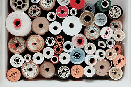 assorted yarn spool lot thumbnail