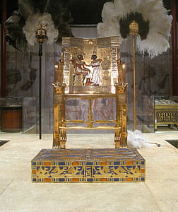 brown wooden pharaoh chair thumbnail