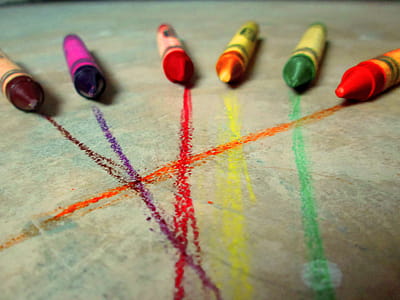 Six Crayons on Gray Concrete Floor thumbnail