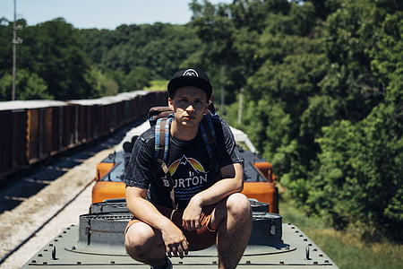 man sitting on train roof thumbnail