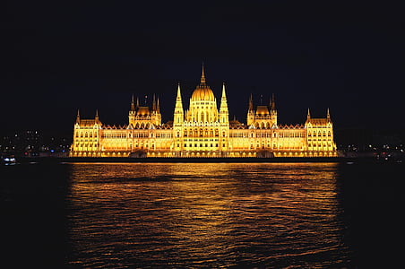 brown building at nighttime thumbnail