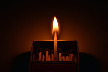 matchstick lighted inside matchbox thumbnail
