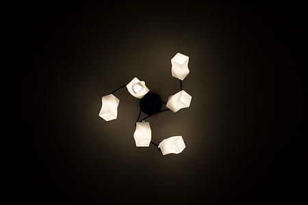 turned-on white pendant lamp thumbnail