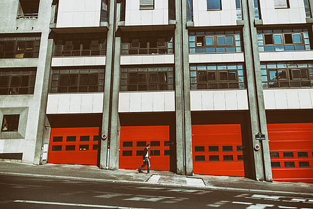 Buildings with bright red fronts captured in Central Paris, France. Image captured with a Canon 6D thumbnail