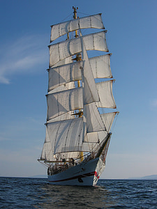 white sail ship during daytime thumbnail