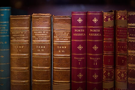 assorted books on shelf in close-up photography thumbnail