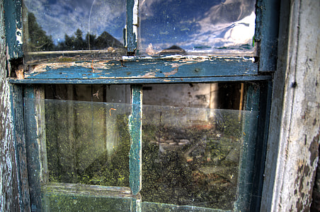 blue wooden framed clear glass windowpane thumbnail
