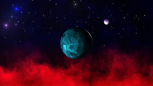 teal planet digital art thumbnail