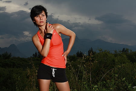 person, woman, girl, grass thumbnail