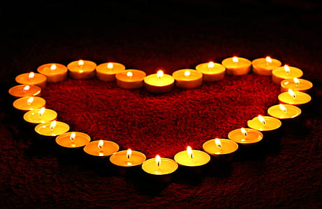 heart formed lighted tealight candles thumbnail