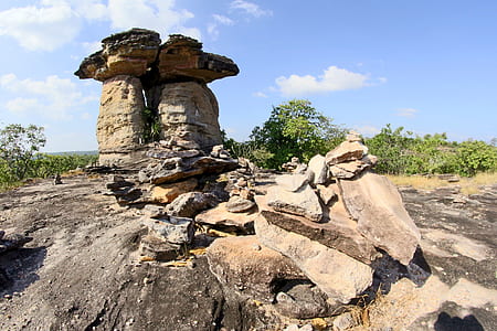 landscape, sky, clouds, rocks thumbnail