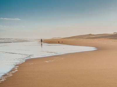 person walking on shore thumbnail