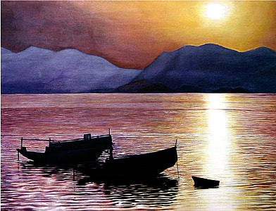 Tolo Harbour with Acrylic Paints  thumbnail