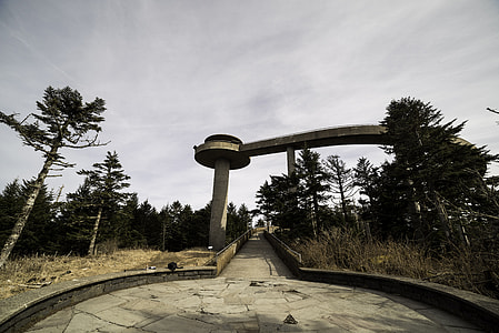 View of Clingman's Dome under cloudy sky at Great Smoky Mountains National Park, Tennessee thumbnail