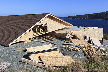 House damaged from wind storm. thumbnail