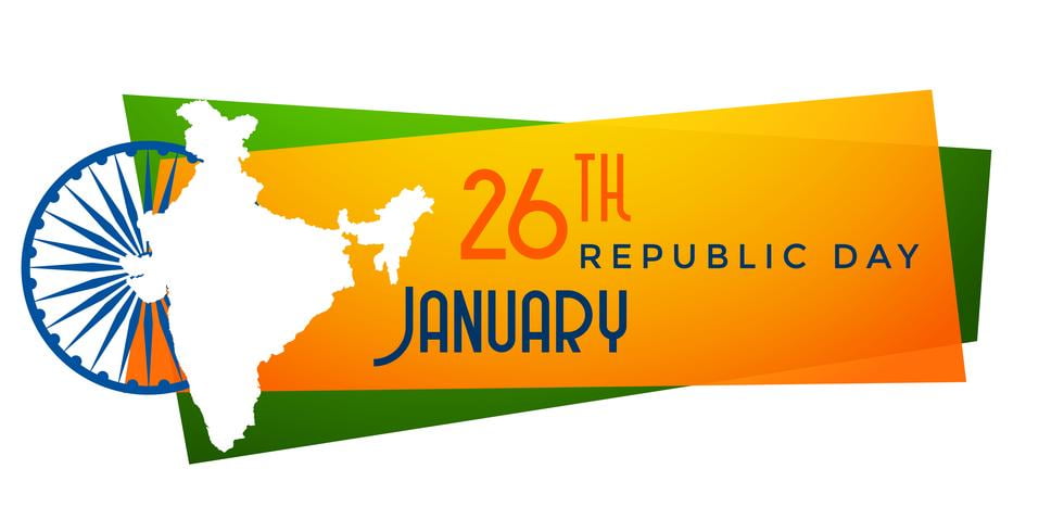 Map Of India Republic Day Banner Design Eps File Free Graphics
