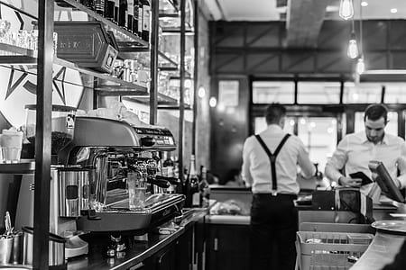 greyscale photo of man wearing white dress shirt thumbnail