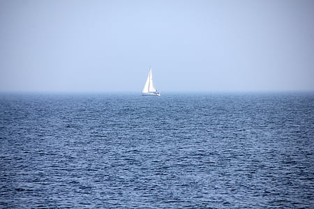 white sailboat in the middle of ocean thumbnail