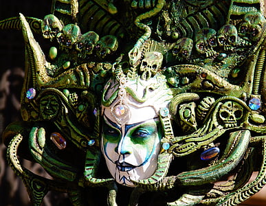 person wearing skull mask costume thumbnail