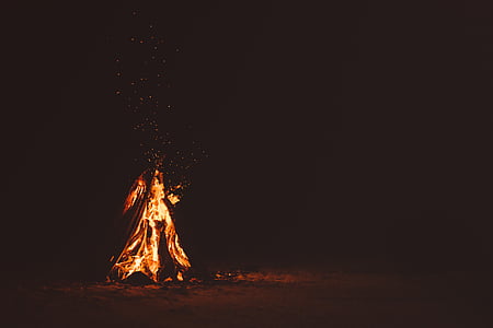 bonfire during night thumbnail