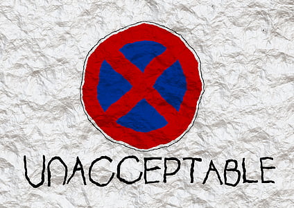 red and blue Unacceptable logo thumbnail