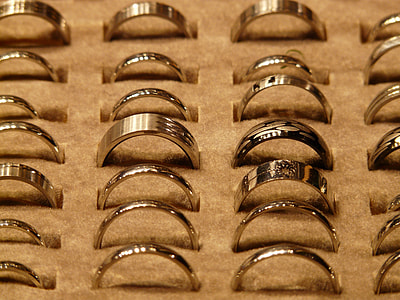gold-colored rings on brown box thumbnail