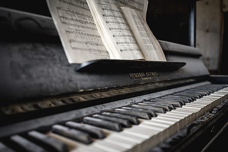 selective focus photography of black and white piano thumbnail
