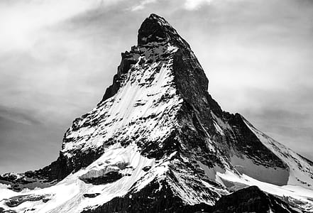 black and white rock formation mountain thumbnail