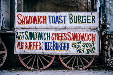 sandwich, road, menu, street thumbnail
