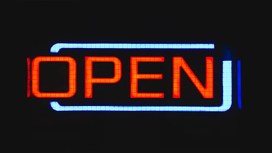 two red and blue LED signage thumbnail