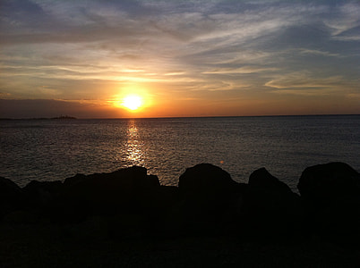 body of water during golden hour thumbnail