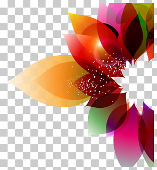 Color Flower Abstract art Floral design, Colorful background floral , assorted-color leaves illustration PNG clipart
