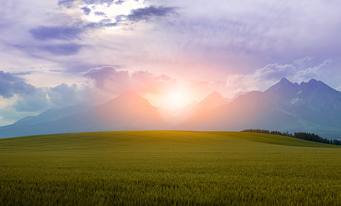 photography of land during sunrise thumbnail