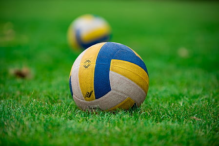 white, yellow, and blue volleyball thumbnail