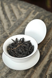 bowl and saucer on brown surface thumbnail