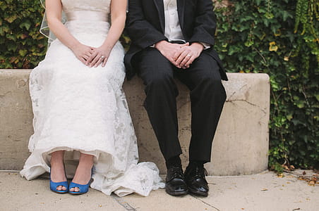 Bride And Groom Side By Side Photo thumbnail