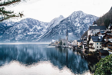 View of Lake and Snowy Mountains thumbnail