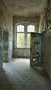 close-up photo of white wooden door opened thumbnail